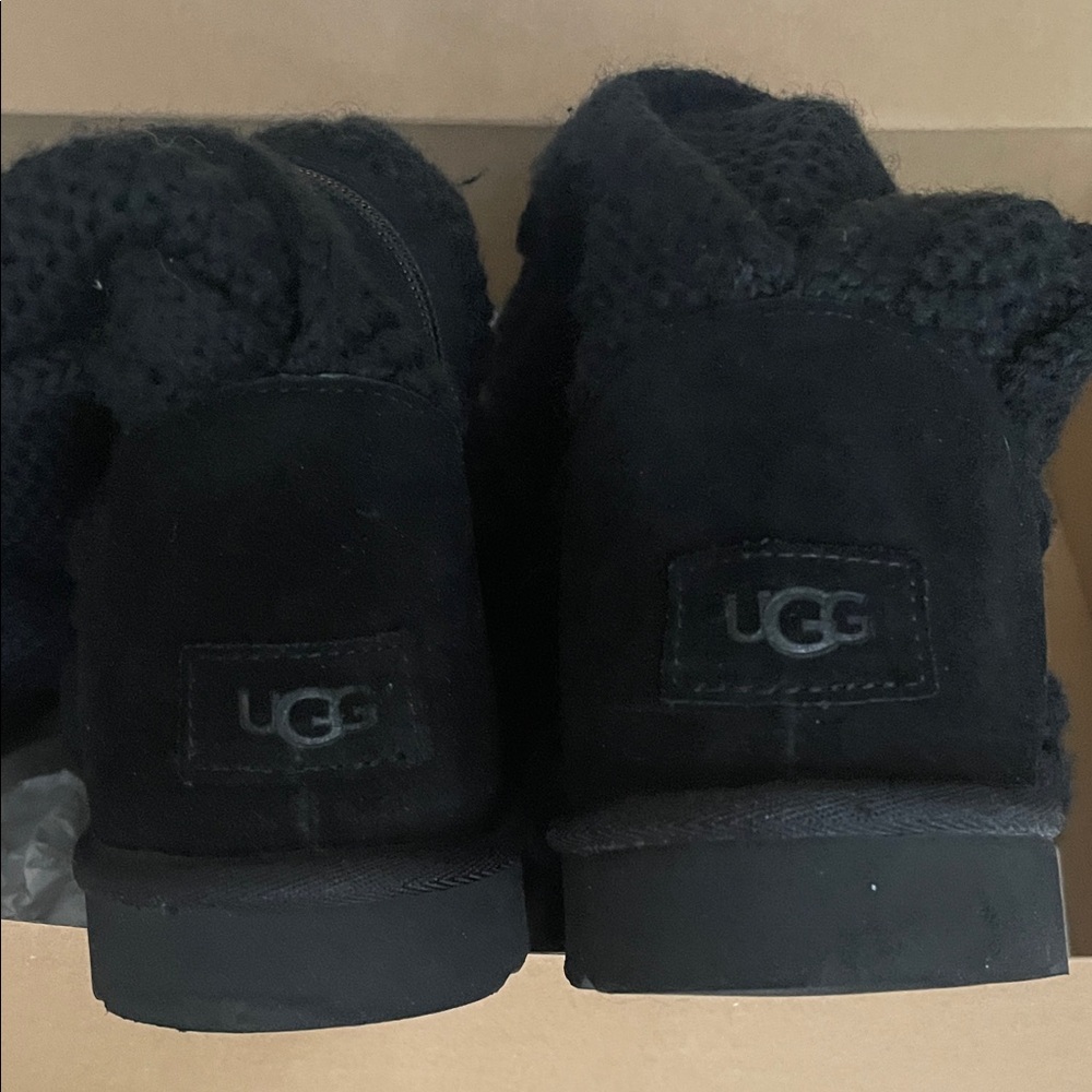 UGG Crochet Black Boots